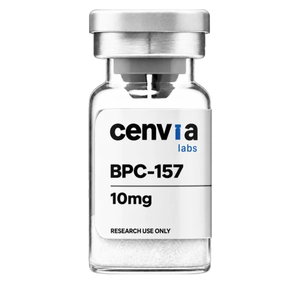 BPC-157 10mg vial Cenvia Labs BPC-157 10mg vial, transparent background (product mockup, not final photography)