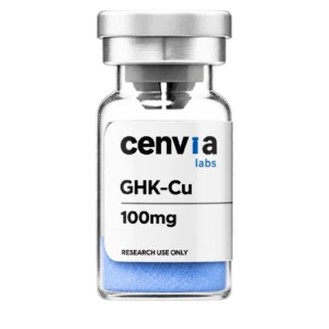 Cenvia Labs GHK-Cu 100mg vial, transparent background (product mockup, not final photography)