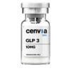 Cenvia Labs GLP-3 10mg vial, transparent background (product mockup, not final photography)