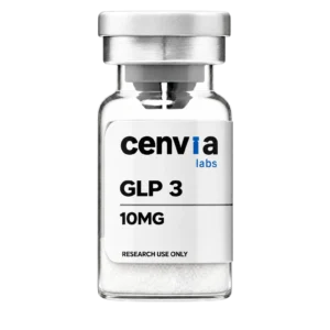 Cenvia Labs GLP-3 10mg vial, transparent background (product mockup, not final photography)
