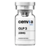 Cenvia Labs GLP-3 20mg vial, transparent background (product mockup, not final photography)