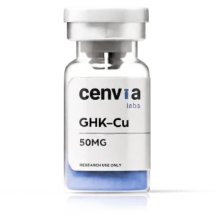 Cenvia Labs GHK-Cu 50mg vial, transparent background (product mockup, not final photography)