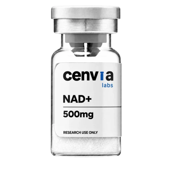 Cenvia Labs NAD+ 500mg vial, transparent background (product mockup, not final photography)